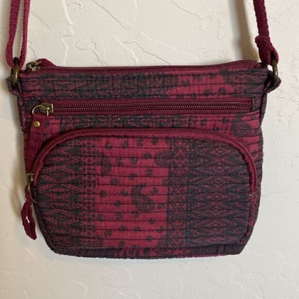 Stylish Burgundy and Gray Women's Bag